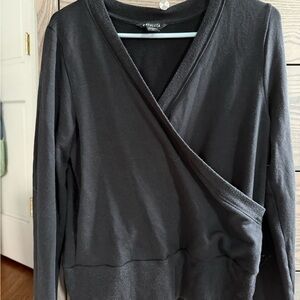 Athleta Black Wrap-Style Sweatshirt
